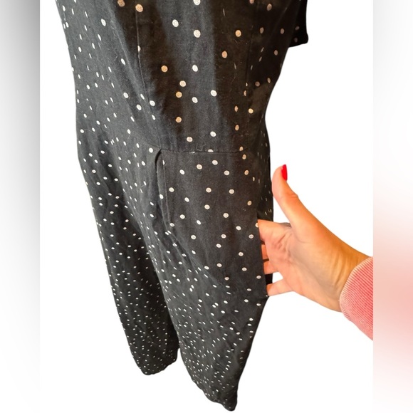 Roxy Black Polka Dot Wide Leg Jumpsuit - Size Small Spring Coastal Vacation C452 - Picture 2 of 9